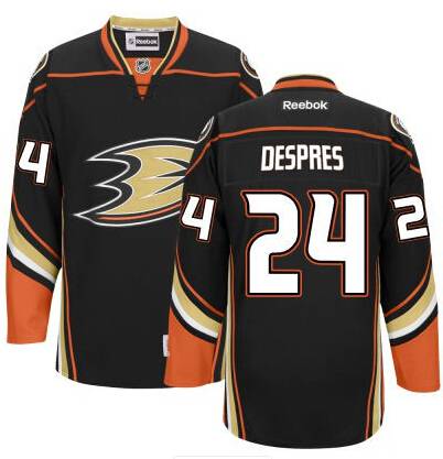 Men's Anaheim Ducks #24 Simon Despres Black Third Jersey