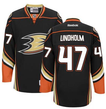 Men's Anaheim Ducks #47 Hampus Lindholm Black Third Jersey