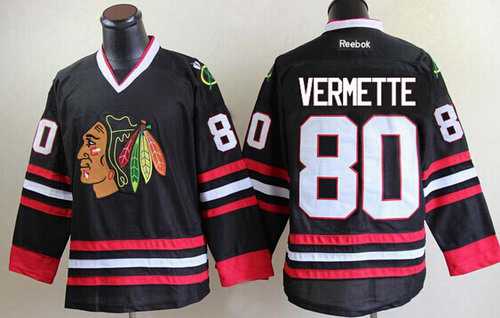 Men's Chicago Blackhawks #80 Antoine Vermette Black Jersey