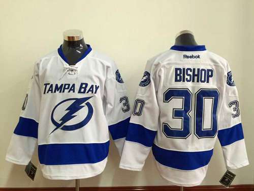 Men's Tampa Bay Lightning #30 Ben Bishop White Jersey