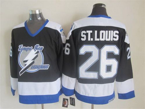 Men's Tampa Bay Lightning #26 Martin St. Louis 2003-04 Black CCM Vintage Throwback Jersey