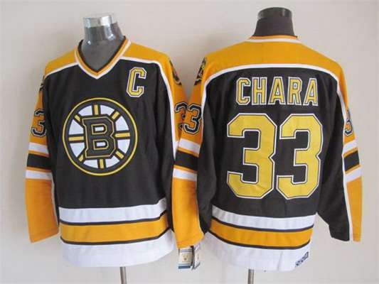 Men's Boston Bruins #33 Zdeno Chara 1996-97 Black CCM Vintage Throwback Jersey