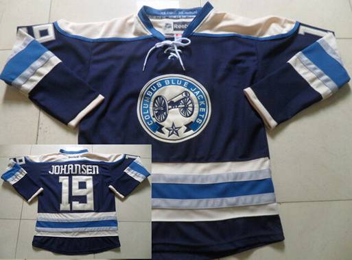 Men's Columbus Blue Jackets #19 Ryan Johansen Navy Blue Alternate Premier NHL Reebok Jersey