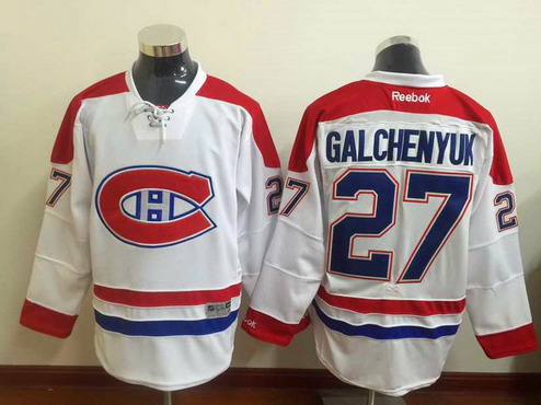 Men's Montreal Canadiens #27 Alex Galchenyuk Reebok White 2015-16 Away Premier NHL Jersey