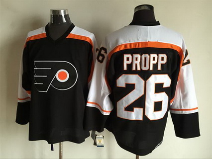 Men's Philadelphia Flyers #26 Brian Propp 1997-98 Black CCM Vintage Throwback Jersey