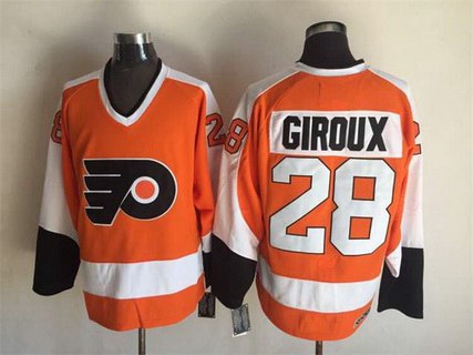 Men's Philadelphia Flyers #28 Claude Giroux 2008-09 Orange CCM Vintage Throwback Jersey