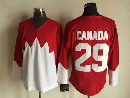 Men's Team Canada #29 Canada 1972 CCM Throwback Hockey Red Jersey