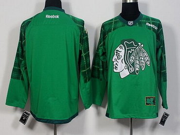 Men's Chicago Blackhawks Blank Green 2016 St. Patrick's Day Hockey Jersey