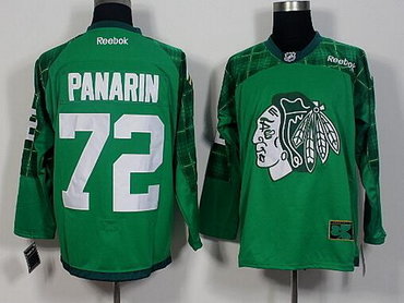 Men's Chicago Blackhawks #72 Artemi Panarin Green 2016 St. Patrick's Day Hockey Jersey