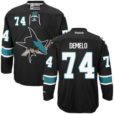 Men's San Jose Sharks #74 Dylan DeMelo Black Third Hockey Jersey