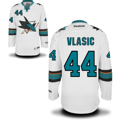 Men's San Jose Sharks #44 Marc-Edouard Vlasic White Away Hockey Jersey