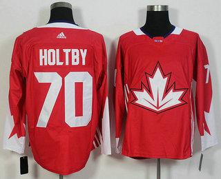 Men's Team Canada #70 Braden Holtby Red 2016 World Cup of Hockey Game Jersey