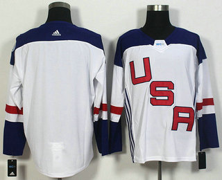 Men's Team USA Blank White 2016 World Cup of Hockey Game Jersey