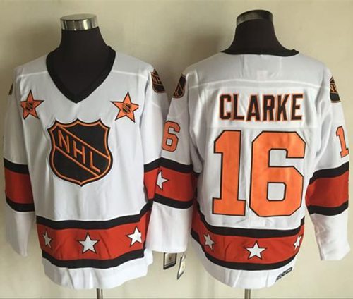 1972-81 NHL All-Star #16 Bobby Clarke White CCM Throwback Stitched Vintage Hockey Jersey