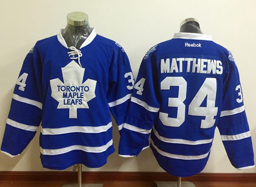 Maple Leafs #34 Auston Matthews Blue Alternate Stitched NHL Jersey