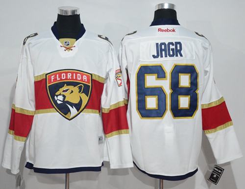 Panthers #68 Jaromir Jagr White Road Stitched NHL Jersey