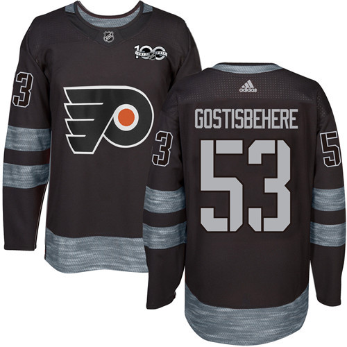 Flyers #53 Shayne Gostisbehere Black 1917-2017 100th Anniversary Stitched NHL Jersey