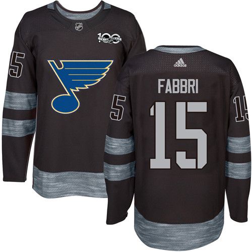 Blues #15 Robby Fabbri Black 1917-2017 100th Anniversary Stitched NHL Jersey