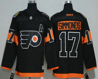 Men's Philadelphia Flyers #17 Wayne Simmonds Black 2017 Stadium Series Stitched NHL Reebok Hockey Jersey