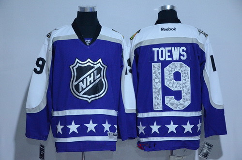 Men's Central Division Chicago Blackhawks #19 Jonathan Toews Reebok Purple 2017 NHL All-Star Stitched Ice Hockey Jersey