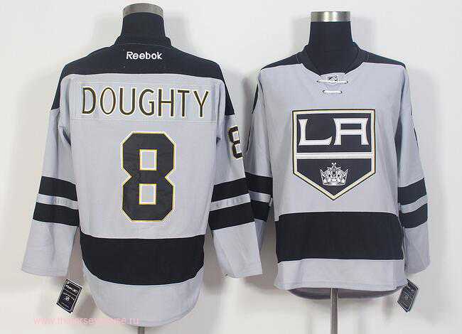 Men's Los Angeles Kings #8 Drew Doughty Gray Alternate Stitched NHL 2016-17 Reebok Hockey Jersey