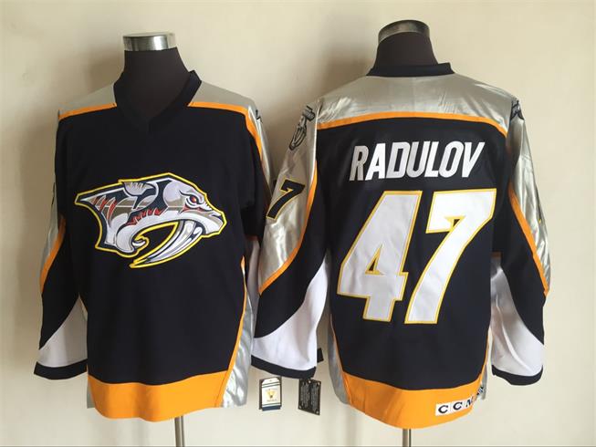 Men's Nashville Predators #47 Alexander Radulov Navy Blue 1998-99 Throwback Stitched NHL CCM Vintage Hockey Jersey