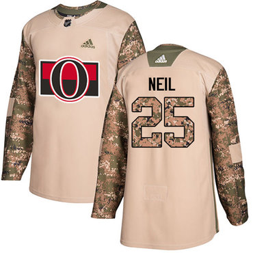 Adidas Senators #25 Chris Neil Camo Authentic 2017 Veterans Day Stitched NHL Jersey