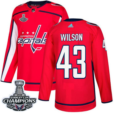 Adidas Washington Capitals #43 Tom Wilson Red Home Authentic Stanley Cup Final Champions Stitched NHL Jersey