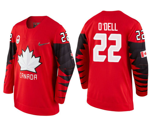 Men Canada Team #22 Eric O’Dell Red 2018 Winter Olympics Jersey