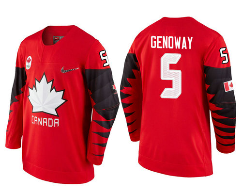 Men Canada Team #5 Chay Genoway Red 2018 Winter Olympics Jersey