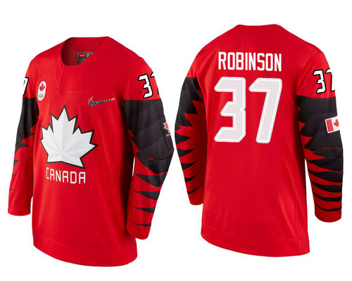 Men Canada Team #37 Mat Robinson Red 2018 Winter Olympics Jersey