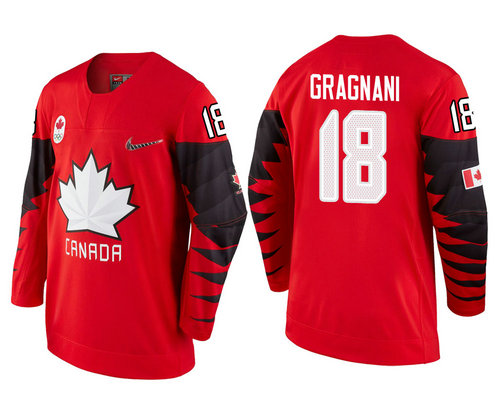 Men Canada Team #18 Marc-Andre Gragnani Red 2018 Winter Olympics Jersey