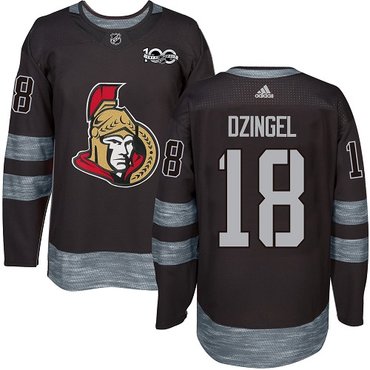 Adidas Senators #18 Ryan Dzingel Black 1917-2017 100th Anniversary Stitched NHL Jersey