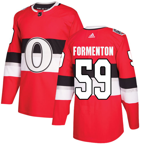 Adidas Ottawa Senators #59 Alex Formenton Red Authentic 2017 100 Classic Stitched NHL Jersey