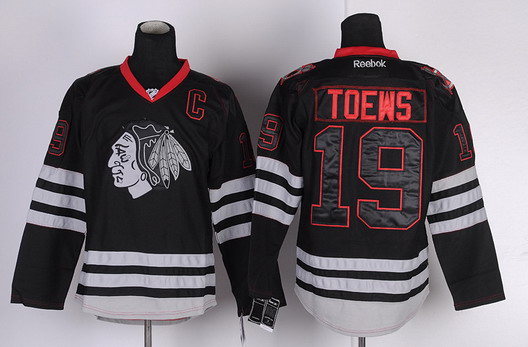 Chicago Blackhawks #19 Jonathan Toews Black Ice Jersey