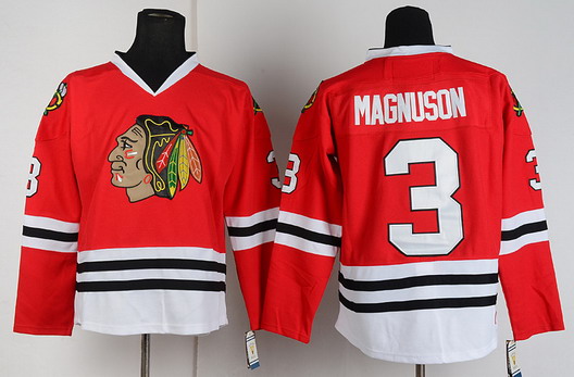 Chicago Blackhawks #3 Keith Magnuson Red Throwback CCM Jersey