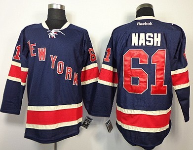 New York Rangers #61 Rick Nash Navy Blue Third 85TH Jersey