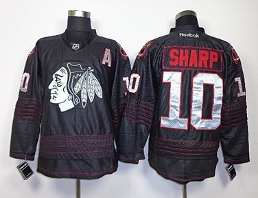 Chicago Blackhawks #10 Patrick Sharp Black Ice Jersey