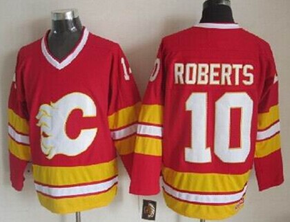 Calgary Flames #10 Gary Roberts Red Third Throwback CCM Jersey