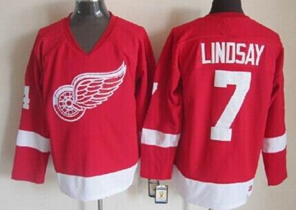 Detroit Red Wings #7 Ted Lindsay Red Throwback CCM Jersey