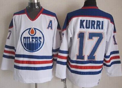 Edmonton Oilers #17 Jari Kurri White Throwback CCM Jersey