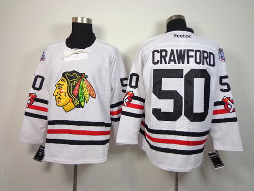 Chicago Blackhawks #50 Corey Crawford 2015 Winter Classic White Jersey