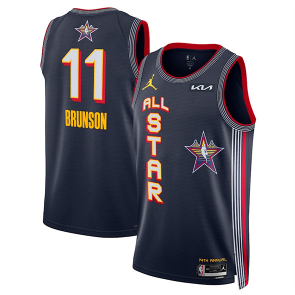 Men's 2025 All-Star #11 Jalen Brunson Navy Stitched Basketball Jersey