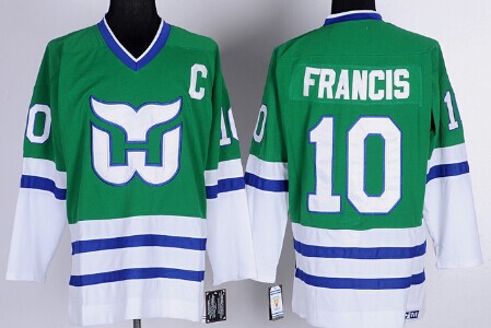 Hartford Whalers #10 Ron Francis Green Throwback CCM Jersey