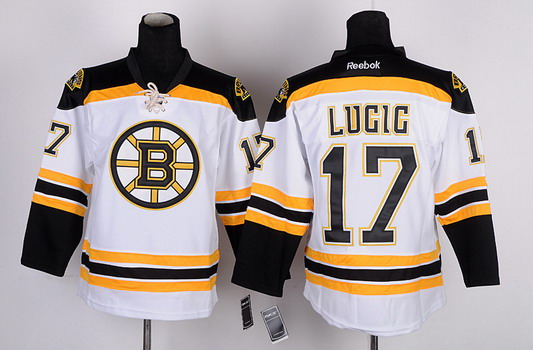 Boston Bruins #17 Milan Lucic White Jersey