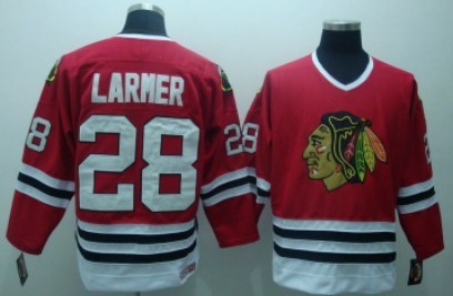 Chicago Blackhawks #28 Steve Larmer Red Throwback CCM Jersey