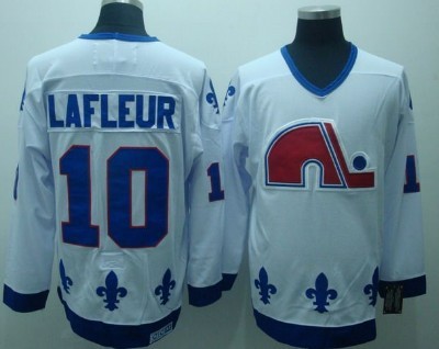 Quebec Nordiques #10 Guy Lafleur White Throwback CCM Jersey