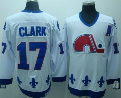 Quebec Nordiques #17 Wendel Clark White Throwback CCM Jersey