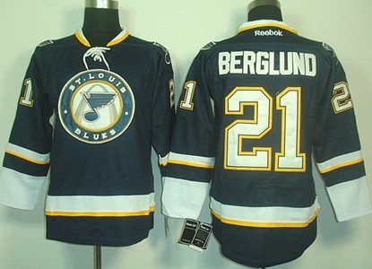 St. Louis Blues #21 Patrik Berglund Navy Blue Third Jersey