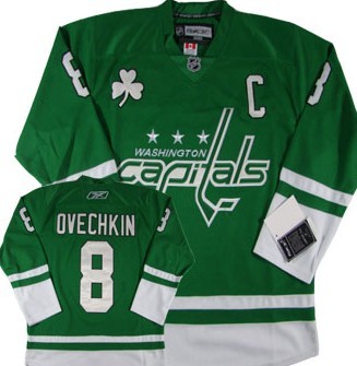 Washington Capitals #8 Alex Ovechkin St. Patrick's Day Green Jersey